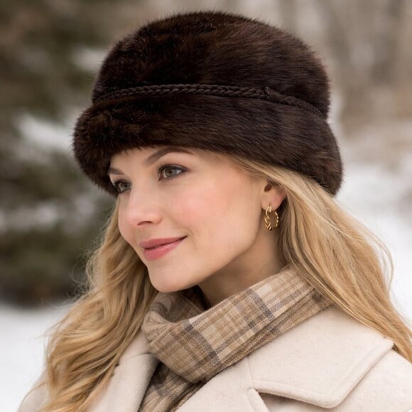Kates Canada Accessories - Vintage Beatrice Hat – Kates Canada Brown Mink Fur Winter Hat | Luxury Vintage
